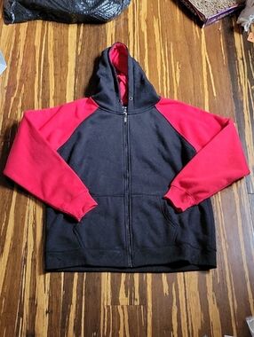 Black and Red Zip-Up Hoodie